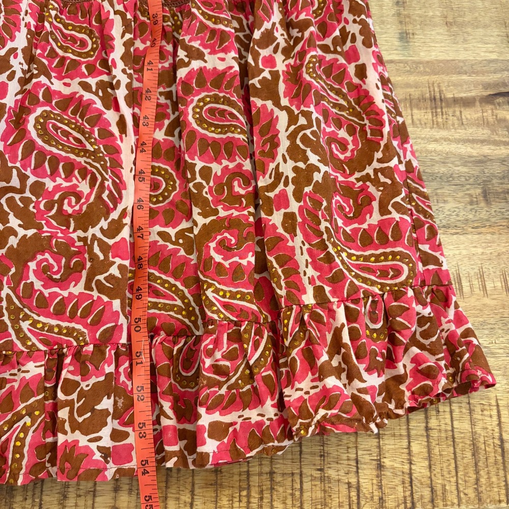 Cleobella Zahara Ankle Dress M Maxi Organic Cotton Paisley Resort Boho Vacation - Picture 12 of 12
